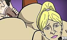Les dessins animés pornos montrent Mme Keagan liée et taquinée pendant que sa fille et ses amis se font baiser par une grosse bite noire