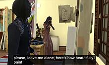 Sora vitregă asiatică devine obraznică cu iubitul ei artist într-un trio fierbinte